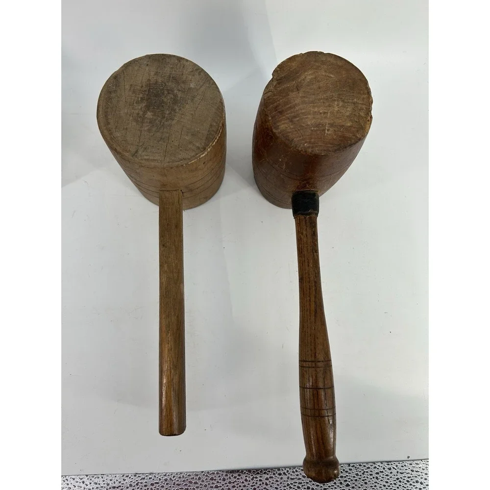 Antique Barrel Head Wooden Mallet 11